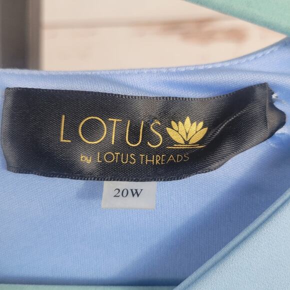 Lotus Threads Dress Fit and Flare Twist Detail Blue Size 20W - Picture 4 of 8